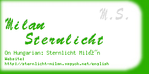 milan sternlicht business card